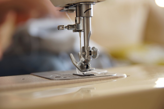 close view of sewing machine