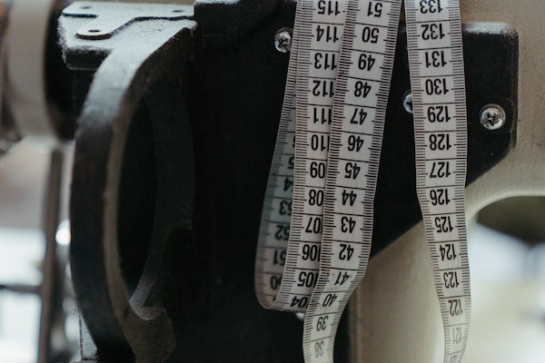 measuring tape on sewing machine