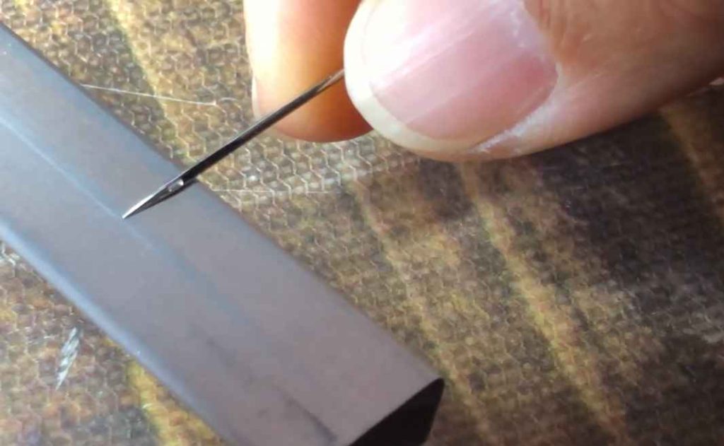 sharpening sewing needle